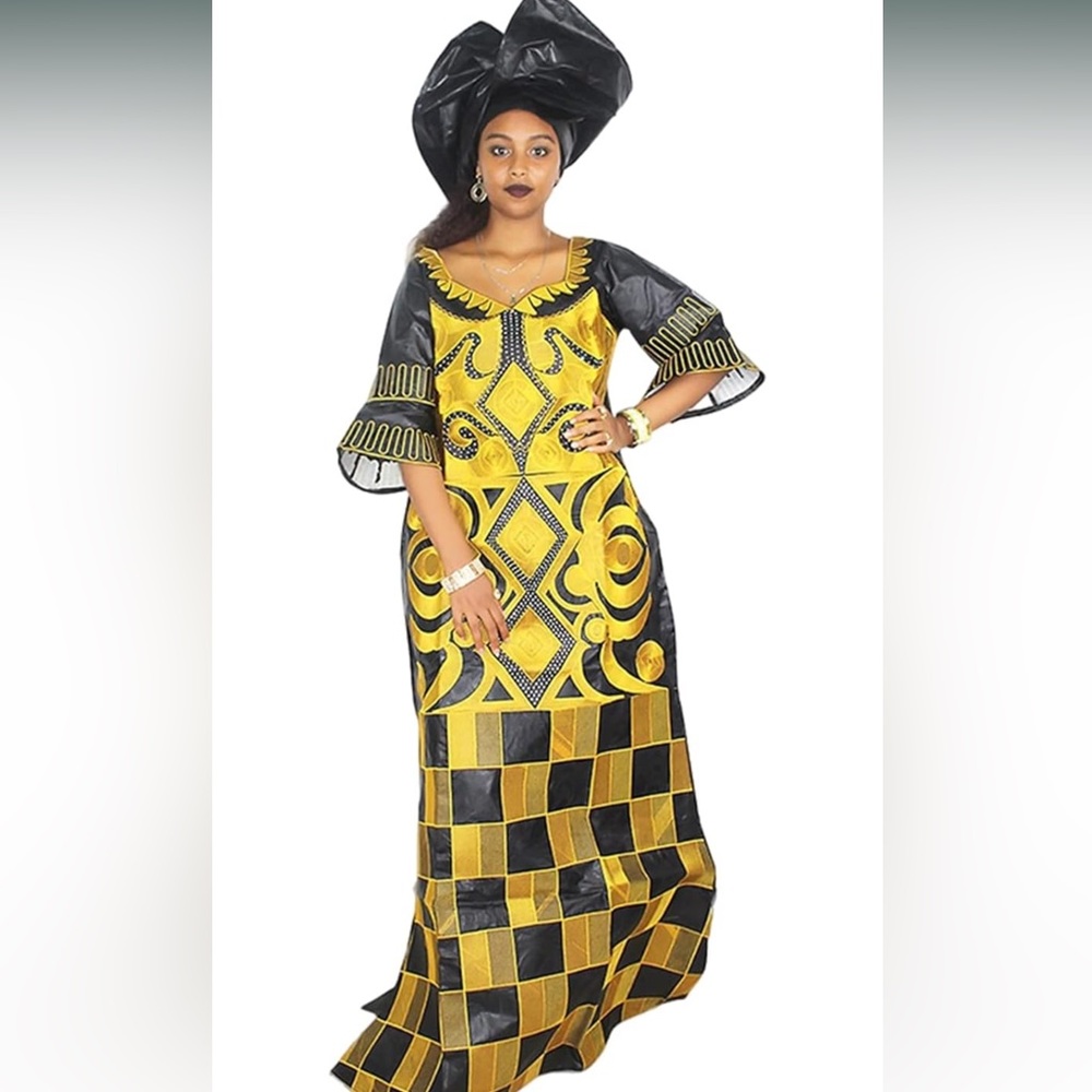 African Dress with Scarf-Size XL